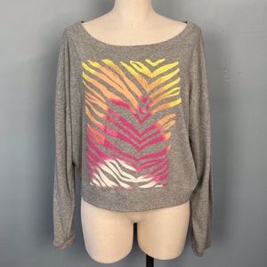 Victoria's Secret PINK Cropped Zebra Sweatshirt
